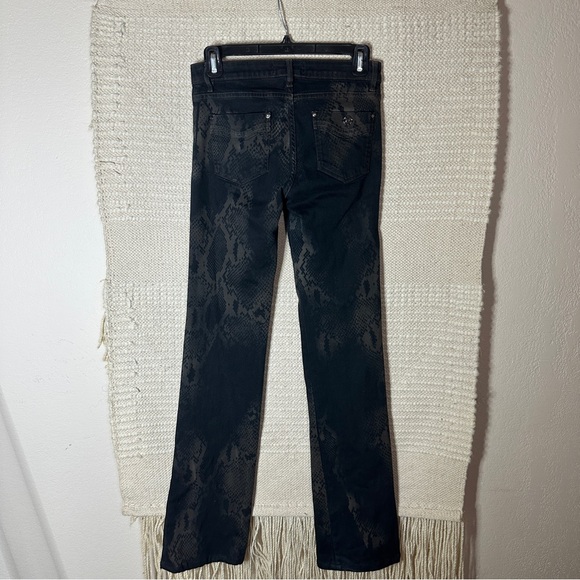 ROBERTO CAVALLI black snakeskin mid rise straight leg jeans 40 - Picture 7 of 11